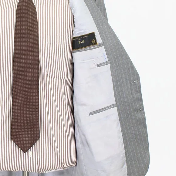 Tom James 44S 40x26 Gray Striped 2-Button Suit R458 - Picture 12 of 15